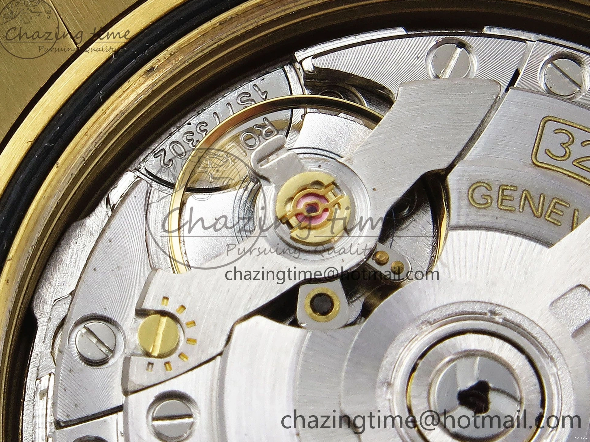 MiroTime 0408 Day Date 40 YG JDF Gain Weight 904L Steel White Roman Dial on President Bracelet VR3255 V Functional 1369